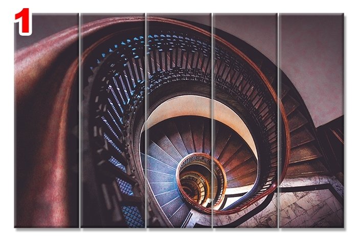SPIRAL MERDIVENLER 7 STİL 5 PARÇALI KANVAS TABLO