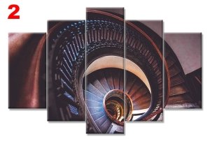 SPIRAL MERDIVENLER 7 STİL 5 PARÇALI KANVAS TABLO