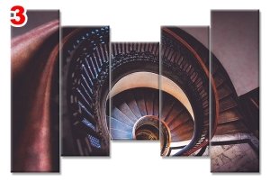 SPIRAL MERDIVENLER 7 STİL 5 PARÇALI KANVAS TABLO