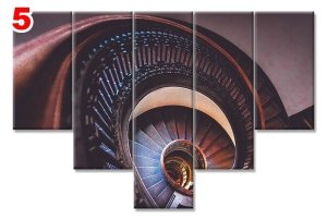 SPIRAL MERDIVENLER 7 STİL 5 PARÇALI KANVAS TABLO