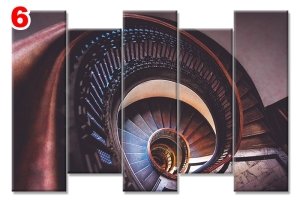 SPIRAL MERDIVENLER 7 STİL 5 PARÇALI KANVAS TABLO