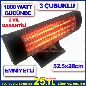  MUTSAN 1800 WATT GÜCÜNDE SICAK MEKANLAR İÇİN BİREBİR EMNİYETLİ 3 ÇUBUKLU ELEKTRİKLİ SOBA