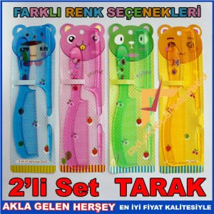 FARKLI RENKLERDE, ŞEFFAF 2'Lİ SET TARAK