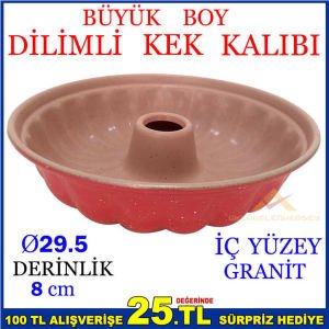 İÇ YÜZEY GRANİT DİLİMLİ BÜYÜK BOY KEK KALIBI