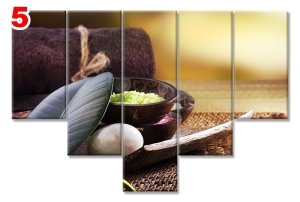 SPA YAPRAKLARI 7 STİL 5 PARÇALI KANVAS TABLO