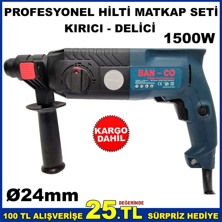 ÇANTALI TAM SET 24mm KIRICI DELİCİ PROFESYONEL HİLTİ MATKAP SETİ