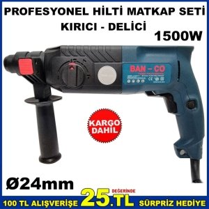 ÇANTALI TAM SET 24mm KIRICI DELİCİ PROFESYONEL HİLTİ MATKAP SETİ