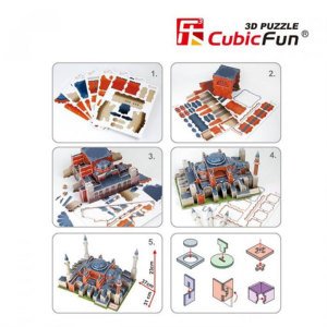 Cubic Fun 3D 225 Parça Puzzle Ayasofya Camii 37x31x23cm Ebatında 3 Boyutlu Maket Ayasofya Cami