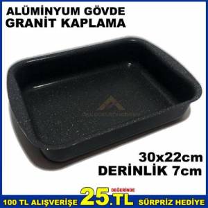 Çizilmez İç Ve Dış Yüzeyli Granit Fırın Tepsisi