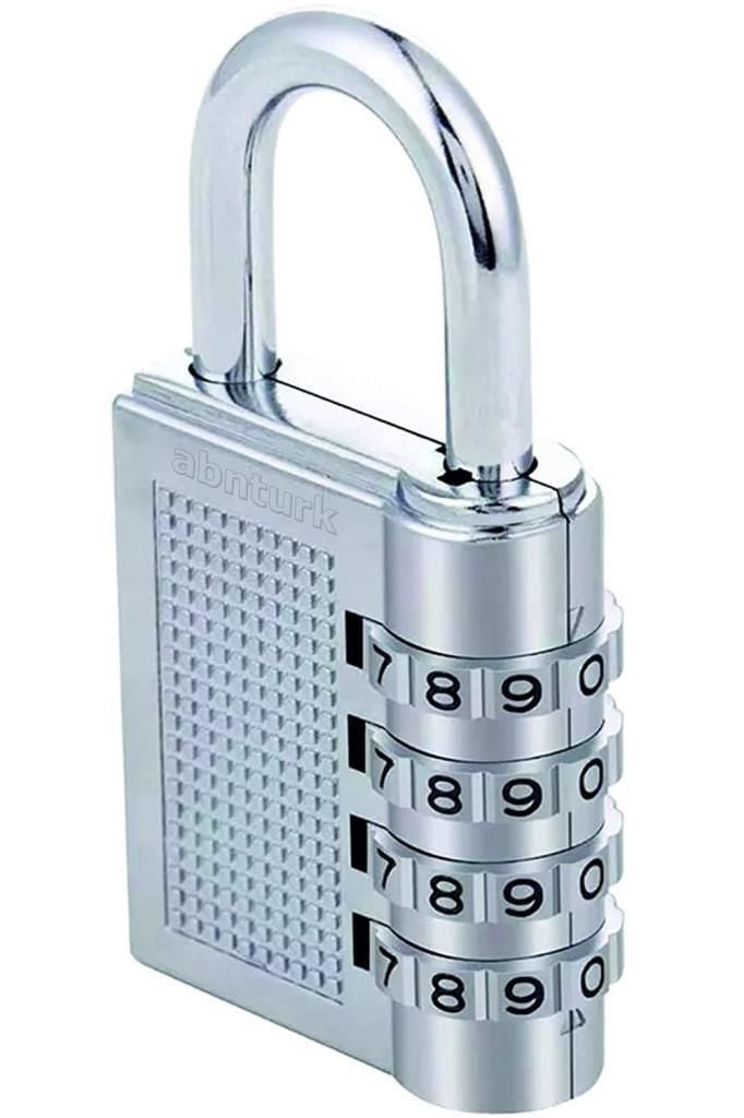 4 Kademe Şifreli Kilit 50mm 4 Kombinasyonlu Asma Kilit Gövde Boyutu 5x4