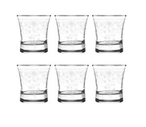 MCS5305 Platin 31 Parça 6'lı Kır Çiçeği Desenli Cam Bardak Seti