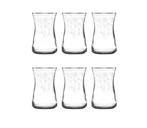 MCS5305 Platin 31 Parça 6'lı Kır Çiçeği Desenli Cam Bardak Seti