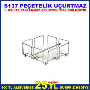 S137 PEÇETELİK UÇURTMAZ 1.SINIF PASLANMAZ ÇELİKTEN İMAL EDİLMİŞTİR