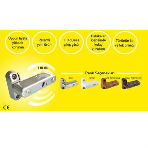 Kapı ve Pencere İçin Alarmlı Metal Çocuk ve Güvenlik Kilidi İnox 110 db ses 1. Kalite Çelik Gövde
