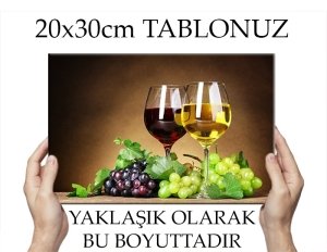 KIRMIZI & BEYAZ ŞARAP 7 değişen ölçü ORİJİNAL KANVAS TABLO