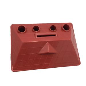 Sarı Lacivert Ev Şekilli Kalemlikli Kilitli Plastik Çocuk Kumbarası