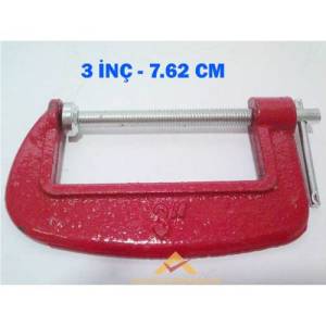 Çelik Sıkıştırma Mengenesi 3 Farklı Boyda 3 Adet Çelik El Mengenesi G-Clamp Çelik-Döküm Mengene