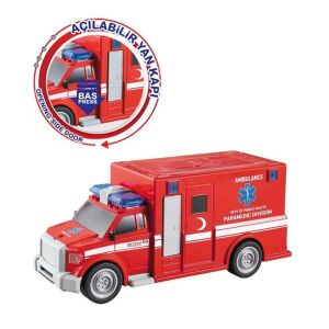 Nitro Speed 1:20 Sürtmeli Pilli Sesli ışıklı Ambulans Kırmızı