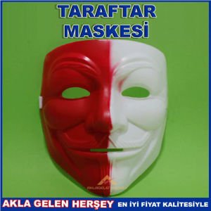 TR ÇİFT RENK SERT PLASTİKTEN TARAFTAR MASKESİ