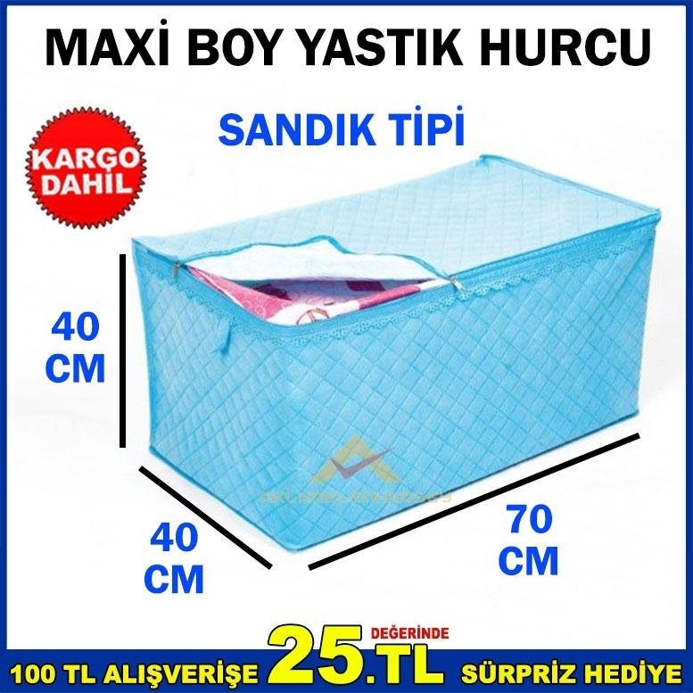 SANDIK TİPİ KUMAŞ MAXİ BOY YASTIK HURCU 40x70x40
