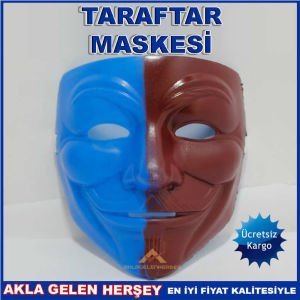 TS ÇİFT RENK SERT PLASTİKTEN TARAFTAR MASKESİ KD