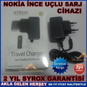 KARGO DAHİL SYROX 2YIL GARANTİLİ İNCE UÇLU NOKIA SARJ CİHAZI