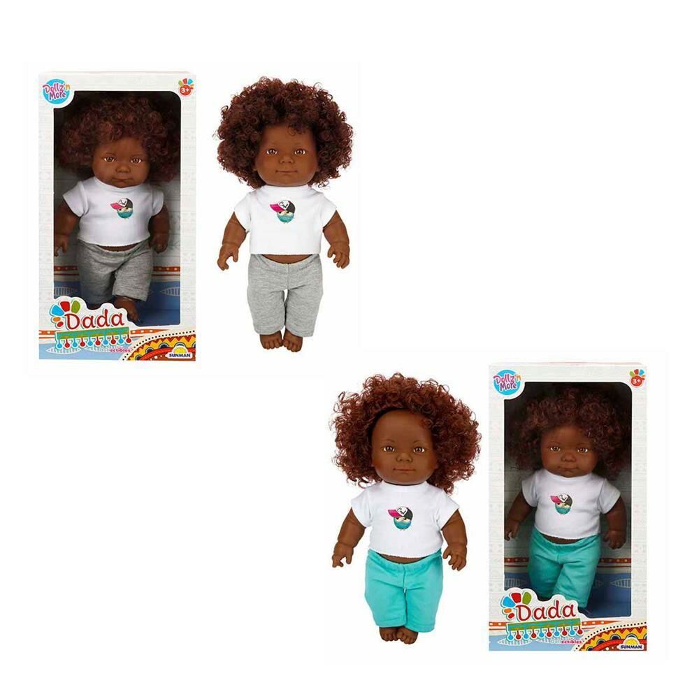 Saçlı Dada Esmer Bebek 35 cm 1 adet