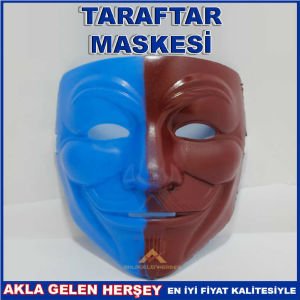 TS ÇİFT RENK SERT PLASTİKTEN TARAFTAR MASKESİ