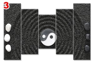 YIN YANG SEMBOLU 7 STİL 5 PARÇALI KANVAS TABLO