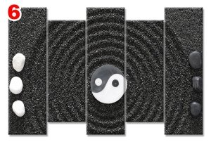 YIN YANG SEMBOLU 7 STİL 5 PARÇALI KANVAS TABLO