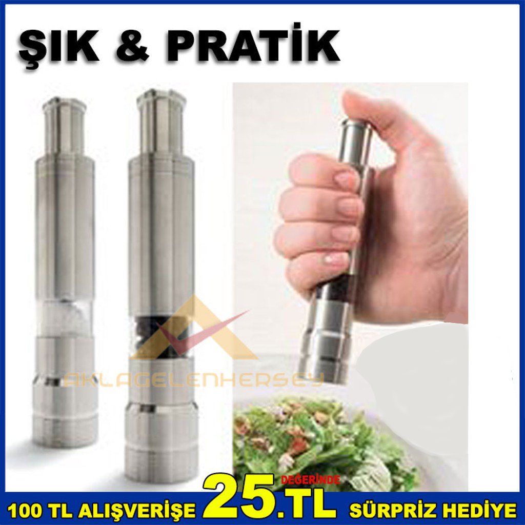 Tek Elle Kullanılabilen Karabiber, Tuz Ve Çörekotu Öğütücü