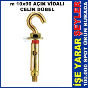 2 ADET m 10x90 AÇIK VİDALI KANCALI ÇELİK DÜBEL