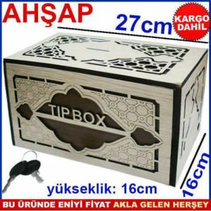 Büyük BOY BAHŞİŞ KUTUSU AHŞAP İŞLEME TİP BOX SAĞLAM KİLİTLİ ANAHTARLI TIPBOX BüyükBOY AHŞAP KUMBARA