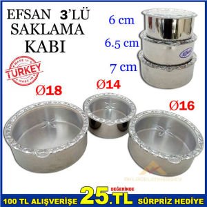 ŞEFFAF KAPAKLI PASLANMAZ ÇELİK 3'LÜ SAKLAMA KABI