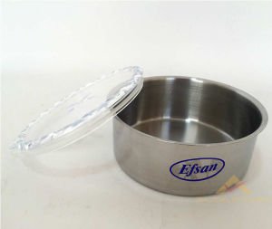 ŞEFFAF KAPAKLI PASLANMAZ ÇELİK 3'LÜ SAKLAMA KABI