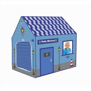 Çift Kapılı Polis Merkezi Oyun Evi - İç ve Dış Mekana Uygun - Kolay Kurulum