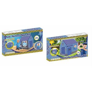 Çift Kapılı Polis Merkezi Oyun Evi - İç ve Dış Mekana Uygun - Kolay Kurulum