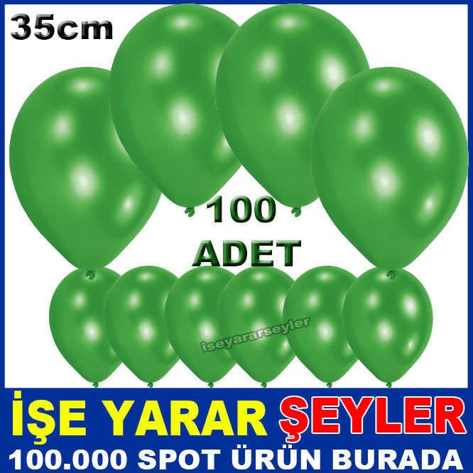 BASKISIZ DÜZ YEŞİL RENK 100 ADET BALON