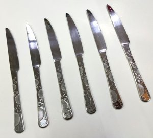 Paslanmaz Çelik Boncuk md22cm Yemek Bıçağı 6 adet Orta Kalite Bıçak Günlük Kullanım için Sofra Seti