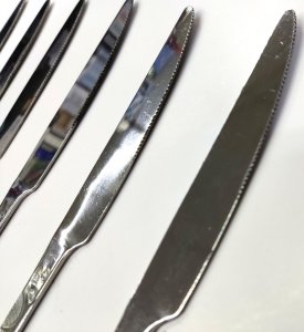 Paslanmaz Çelik Boncuk md22cm Yemek Bıçağı 6 adet Orta Kalite Bıçak Günlük Kullanım için Sofra Seti