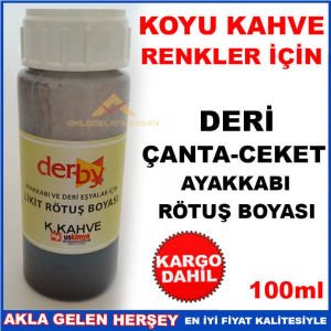 Profesyonel deri boyası, hata kapatıcı deri rötuş boyası,KOYU KAHVE ÇANTA CEKET AYAKKABI RÖTUŞ BOYASI