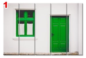 YESIL KAPI PENCERE 7 STİL 5 PARÇALI KANVAS TABLO