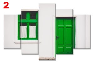 YESIL KAPI PENCERE 7 STİL 5 PARÇALI KANVAS TABLO