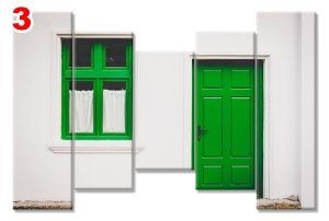 YESIL KAPI PENCERE 7 STİL 5 PARÇALI KANVAS TABLO