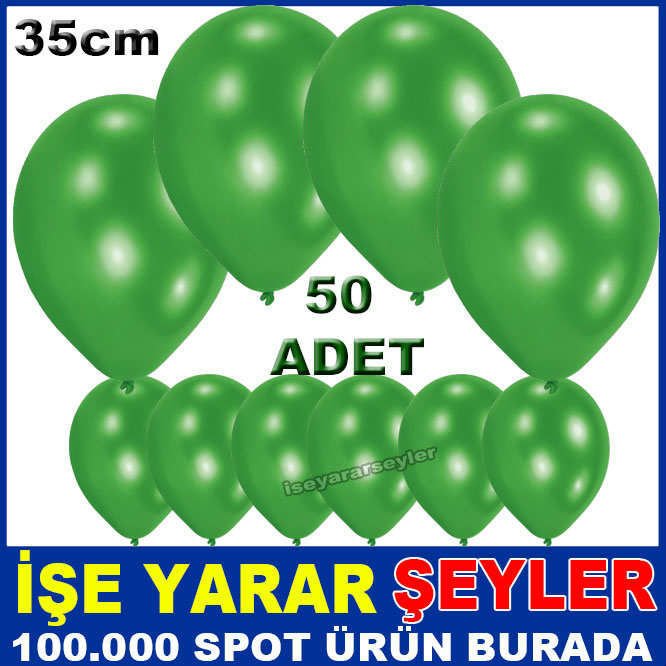 BASKISIZ DÜZ YEŞİL RENK 50 ADET BALON