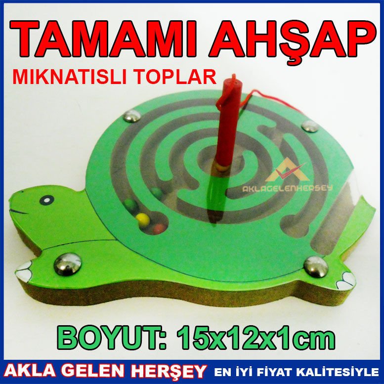 ÇOCUKLAR İÇİN AHŞAP MAGNETİK KAPLUMBAĞA LABİRENT