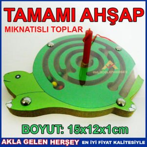 ÇOCUKLAR İÇİN AHŞAP MAGNETİK KAPLUMBAĞA LABİRENT