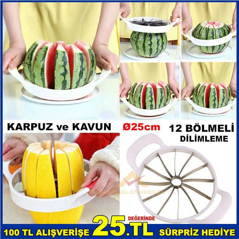 25cm 12 BÖLMELİ PRATİK KAVUN KARPUZ DİLİMLEYİCİ
