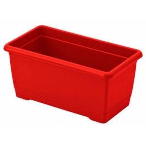 1.Kalite Plastikten Üretim 30cm Dikdörtgen Renkli Plastik Balkon Saksısı Rengarenk Çiçek Saksıları