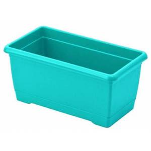 1.Kalite Plastikten Üretim 30cm Dikdörtgen Renkli Plastik Balkon Saksısı Rengarenk Çiçek Saksıları